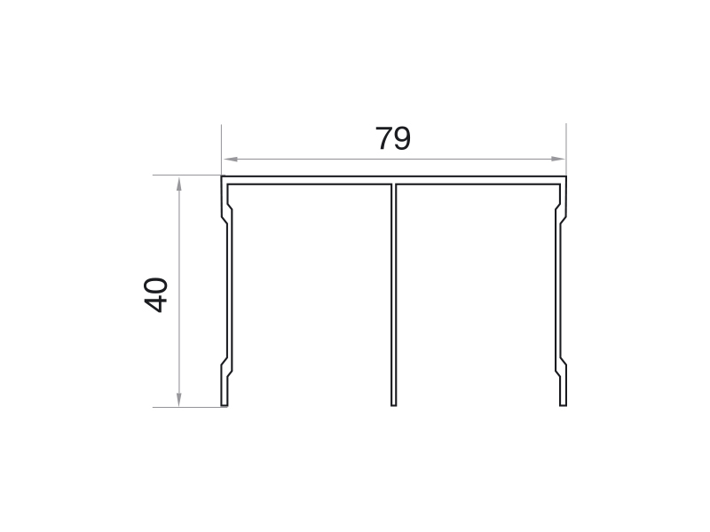 Направляющая верхняя, алюминий в ПВХ, L=5900 мм, венге темный с тиснением.. Рис. 2