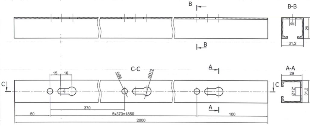 Направляющая верхняя для раздвижных дверей, длина 2 м, алюминий, неокрашенный. Рис. 2 Направляющая верхняя для раздвижных дверей, длина 2 м, алюминий, неокрашенный. Рис. 2