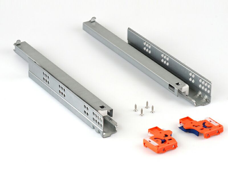 Направляющие скрытого монтажа Firmax (полного выдвижения) L=450мм, для ЛДСП 16 мм с доводчиком, (2 направляющие + 2 крепления). Рис. 2 Направляющие скрытого монтажа Firmax (полного выдвижения) L=450мм, для ЛДСП 16 мм с доводчиком, (2 направляющие + 2 крепления). Рис. 2