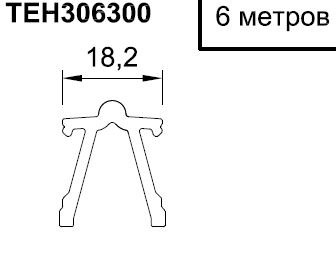 Направляющий профиль для установки на раму ALM231101 черный, 6м