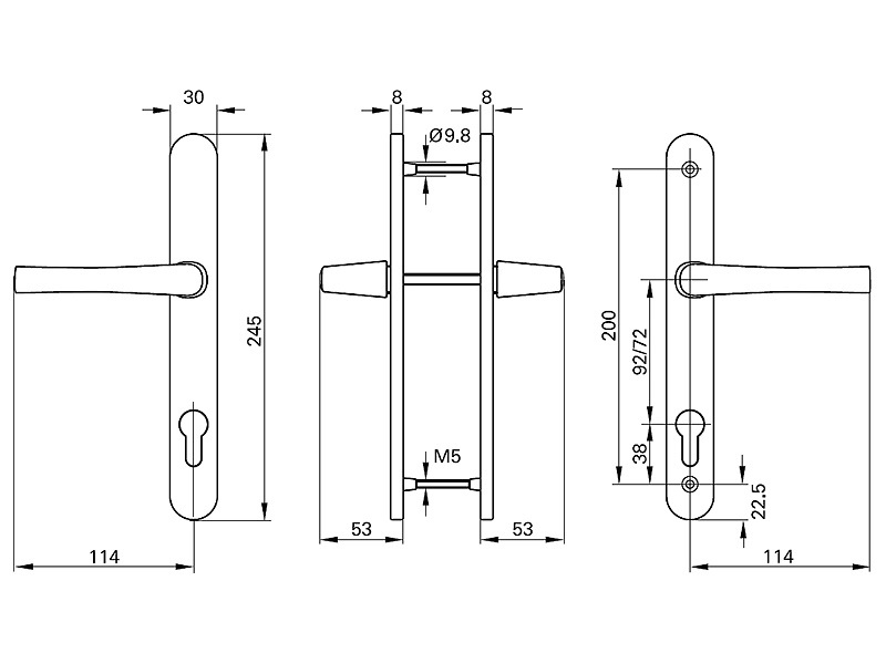 Гарнитур наж. широкий 30/92/8, метал., штифт 130 мм, кор. ROTO. Рис. 3