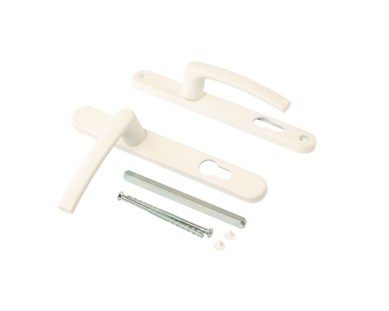 Нажимной гарнитур ALFA 28/85 подпруж. RAL 9016 белый (2 винта). Рис. 1 Нажимной гарнитур ALFA 28/85 подпруж. RAL 9016 белый (2 винта). Рис. 1