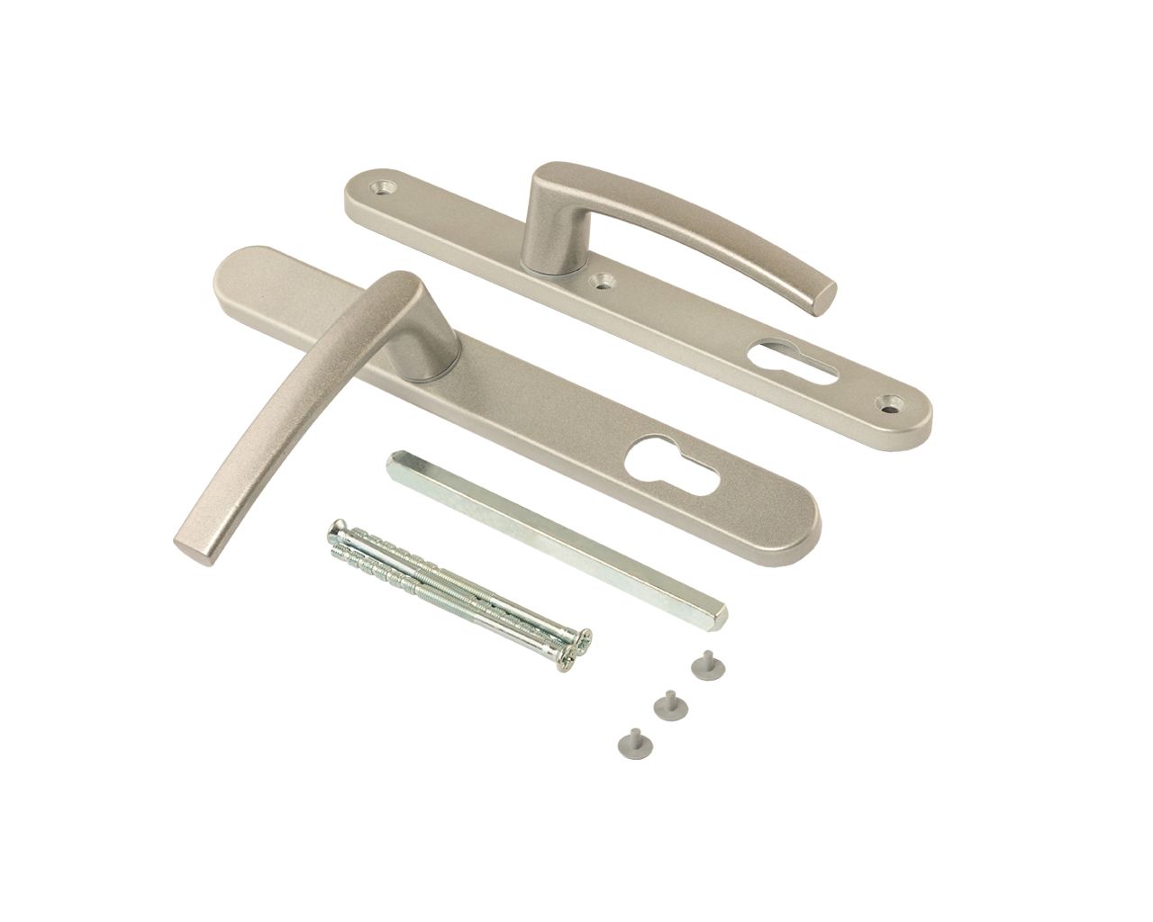 Нажимной гарнитур ALFA 28/92 подпруж. F1 серебро (3 винта посадочные Hoppe). Рис. 1 Нажимной гарнитур ALFA 28/92 подпруж. F1 серебро (3 винта посадочные Hoppe). Рис. 1