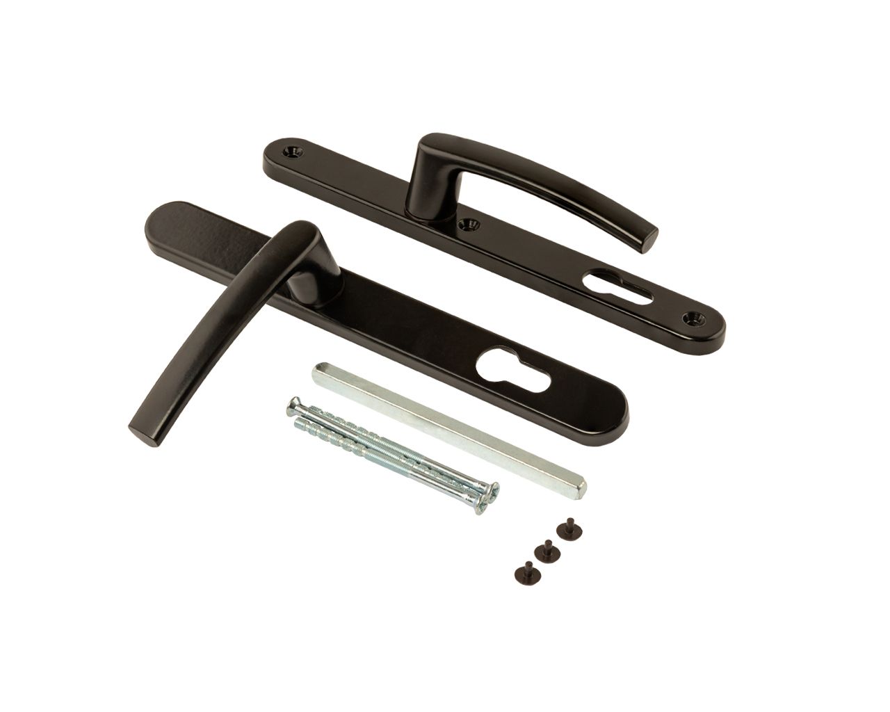 Нажимной гарнитур ALFA 28/92 подпруж. RAL 9005 черный (3 винта посадочные Hoppe). Рис. 1 Нажимной гарнитур ALFA 28/92 подпруж. RAL 9005 черный (3 винта посадочные Hoppe). Рис. 1