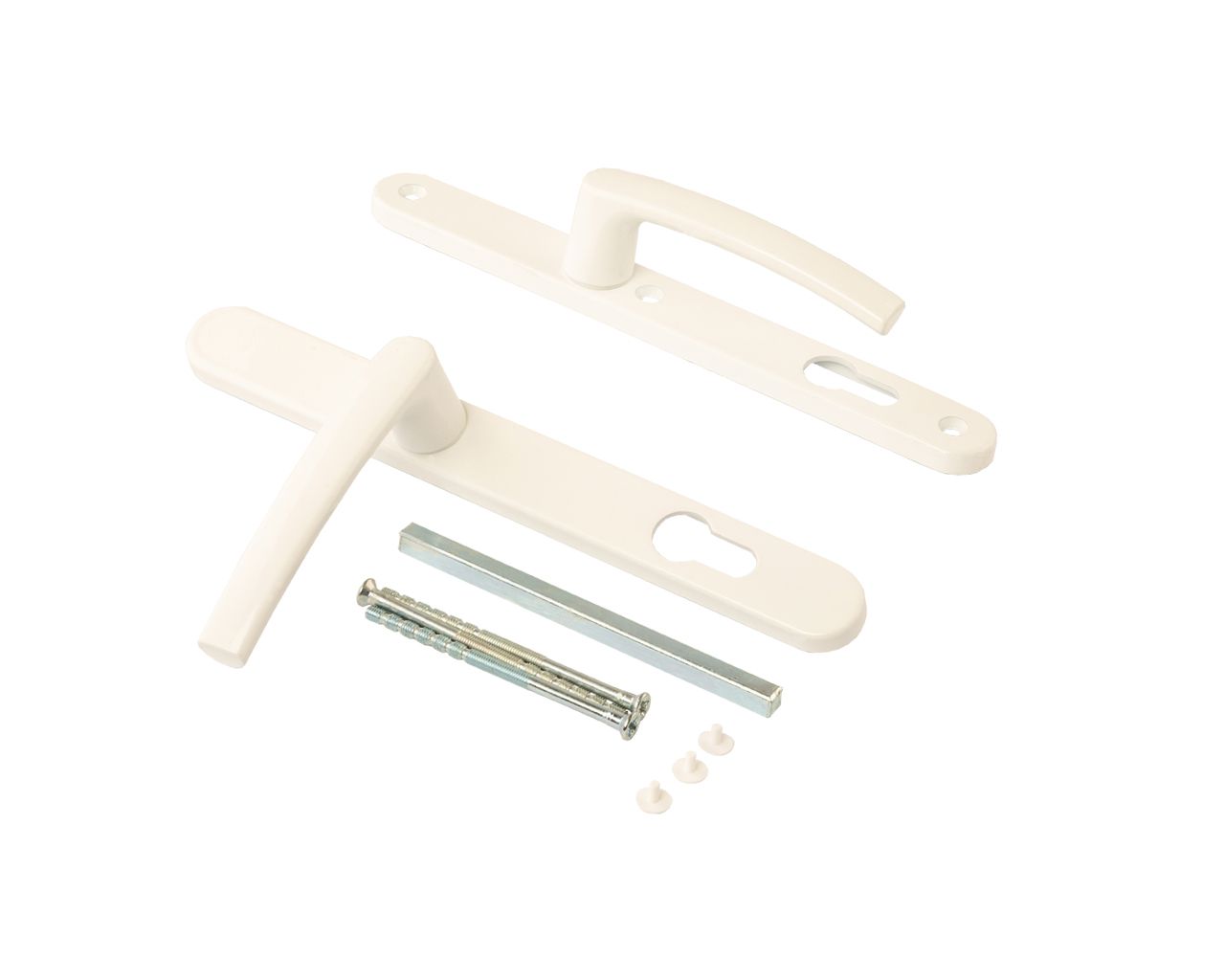 Нажимной гарнитур ALFA 28/92 подпруж. RAL 9016 белый (3 винта посадочные Hoppe). Рис. 1 Нажимной гарнитур ALFA 28/92 подпруж. RAL 9016 белый (3 винта посадочные Hoppe). Рис. 1