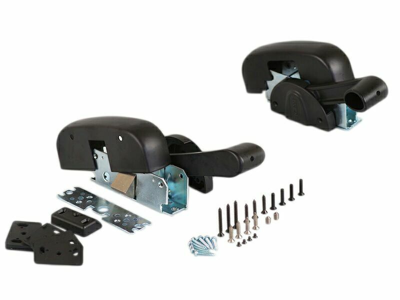 Гарнитур нажимной с декоративными накладками для активной створки антипаниковой ручки Giesse, 1 точка запирания горизонтальная (комплект деталей для установки), черный, 07830500N