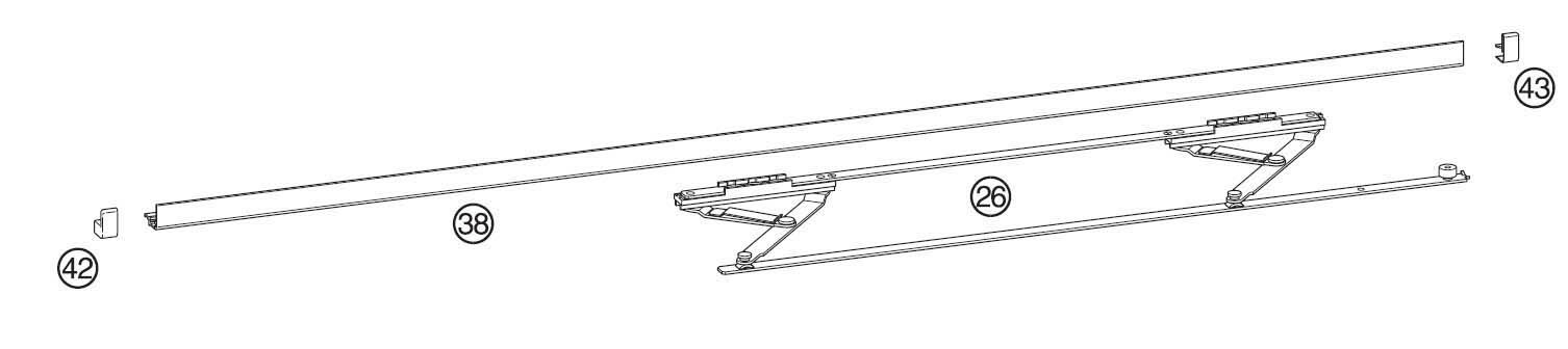 Ножницы+направляющая на створке Internika HKS 160 S, 1251-1650, белые. Рис. 2 Ножницы+направляющая на створке Internika HKS 160 S, 1251-1650, белые. Рис. 2