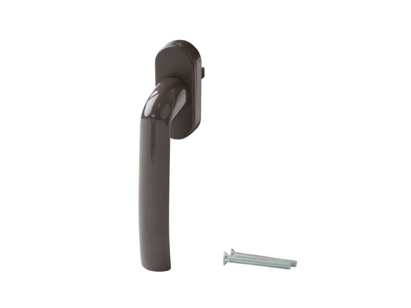 Ручка оконная Internika Kronos штифт 37 мм, 45°, коричневый (8019), 2 винта 5*45мм. Рис. 1