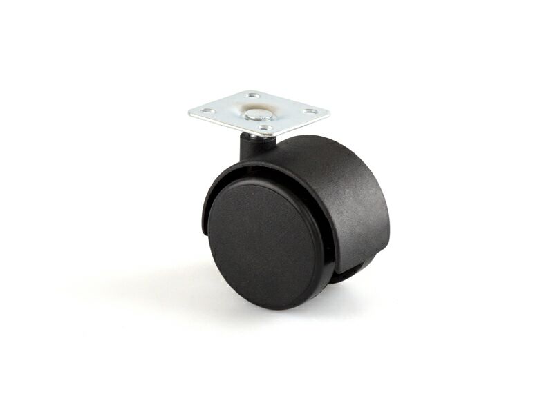 Опора колесная FIRMAX, без тормоза, d=40 мм, шуруп, пластик, черный (2 части) (комплект 100 шт.). Рис. 1 Опора колесная FIRMAX, без тормоза, d=40 мм, шуруп, пластик, черный (2 части) (комплект 100 шт.). Рис. 1