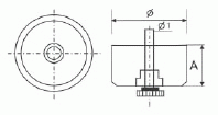 PI09 Опора регулируемая, L=42мм, черная (комплект 100 шт.). Рис. 2