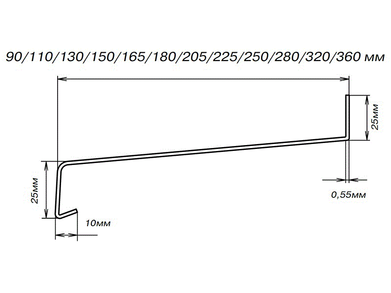 BAUSET Отлив стальной оцинк. 280 мм коричневый, 6м. Рис. 3 BAUSET Отлив стальной оцинк. 280 мм коричневый, 6м. Рис. 3