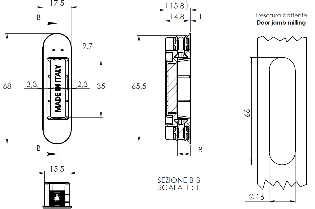 Oтветная планка для магнитного замка STV, для алюминиевой коробки, цвет черный. Рис. 3 Oтветная планка для магнитного замка STV, для алюминиевой коробки, цвет черный. Рис. 3