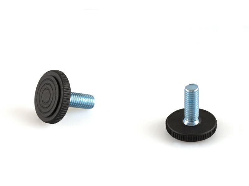 PI01 Опора регулируемая, М6, L=20 мм, сталь, черная. (комплект 100 шт.). Рис. 1