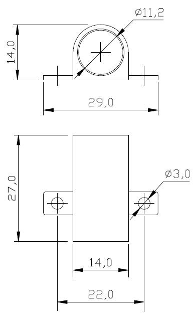 PM-218 Держатель для ИК сенсора  накладной, белый. Рис. 2