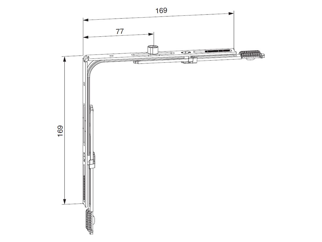 Переключатель угловой ECO без соединительных пластин 431-1050 мм, 1 VZ. Рис. 2