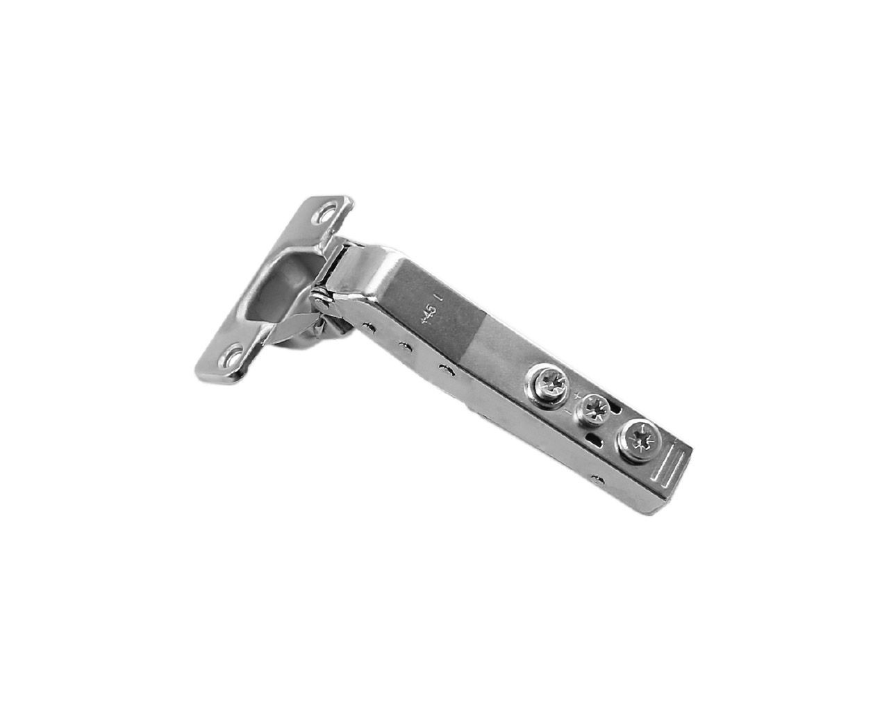 Петля Firmax Advanced для угловых дверей 45° Click-on, Soft-Close, угол открывания 110°, 48мм, под шуруп. Рис. 1