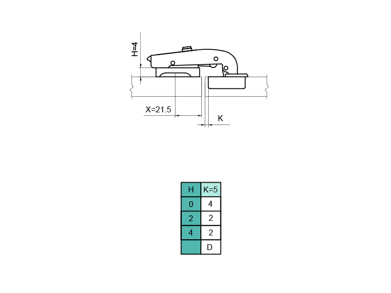 Петля Firmax для угловых +90° дверей Clickline без доводчика, угол открывания 100°, 48мм. Рис. 2 Петля Firmax для угловых +90° дверей Clickline без доводчика, угол открывания 100°, 48мм. Рис. 2