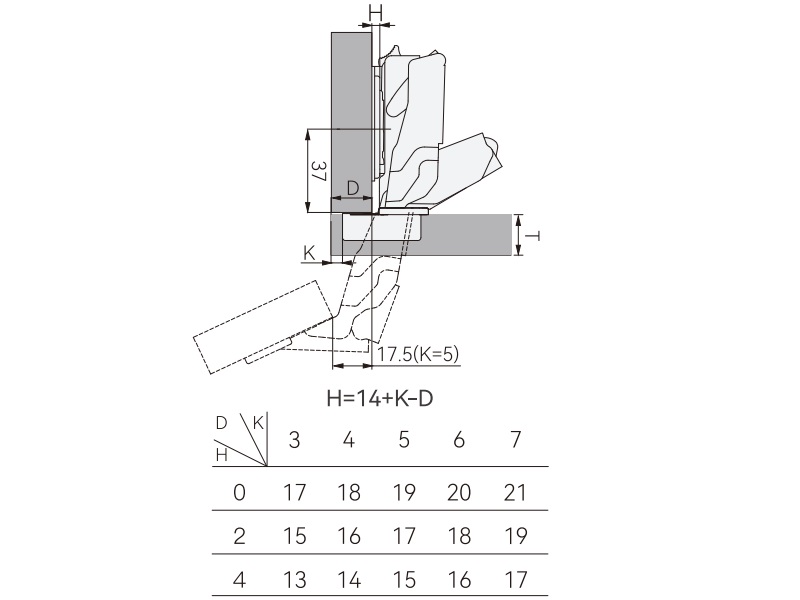 Петля для накладных дверей Alphalux Titan Clip-On, Soft-Close, угол открывания 155°, 48мм, чашка 35 мм, титан. Рис. 2 Петля для накладных дверей Alphalux Titan Clip-On, Soft-Close, угол открывания 155°, 48мм, чашка 35 мм, титан. Рис. 2