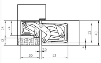 Петля для нефальцов.дверей для коробки со смещ. плоскостями до 60 кг. хром мат.. Рис. 2 Петля для нефальцов.дверей для коробки со смещ. плоскостями до 60 кг. хром мат.. Рис. 2