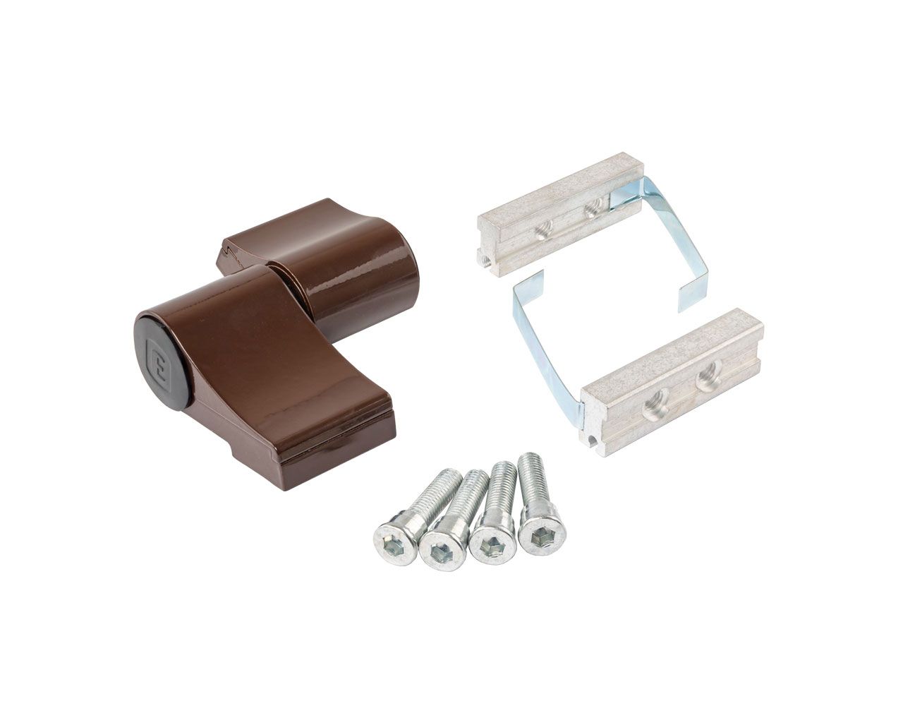 Петля двер. подшип. ELEMENTIS new, 2-х секционная, м/о 67, креп. на хол. профиль, корич. RAL8017. Рис. 1 Петля двер. подшип. ELEMENTIS new, 2-х секционная, м/о 67, креп. на хол. профиль, корич. RAL8017. Рис. 1