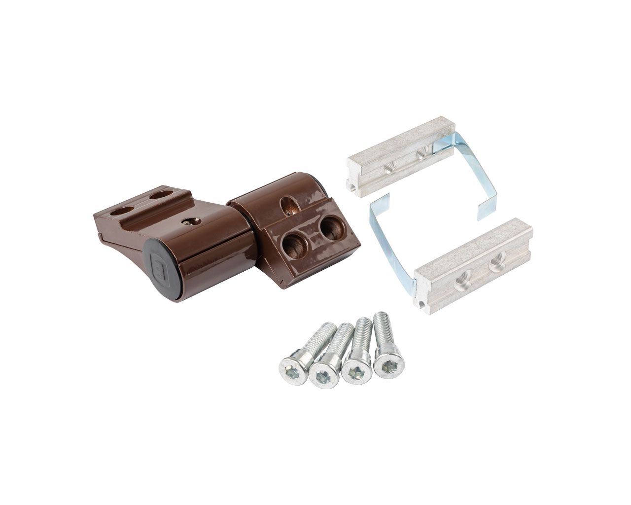 Петля двер. подшип. ELEMENTIS new, 2-х секционная, м/о 67, креп. на хол. профиль, корич. RAL8017. Рис. 2 Петля двер. подшип. ELEMENTIS new, 2-х секционная, м/о 67, креп. на хол. профиль, корич. RAL8017. Рис. 2