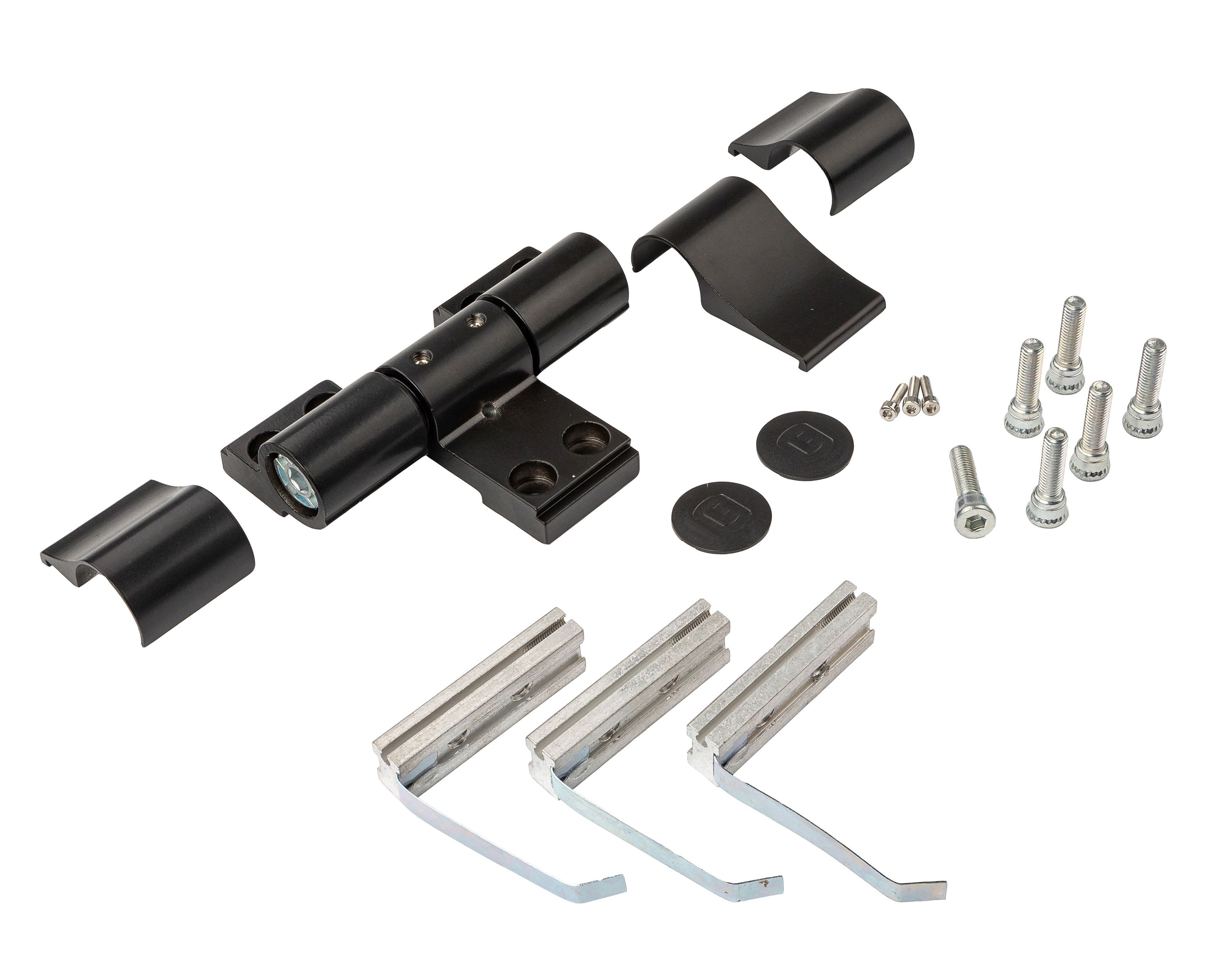 Петля двер. подшип. ELEMENTIS new, 3-х секционная, м/о 67, креп. на хол. профиль, черн. мат. RAL9005S. Рис. 1