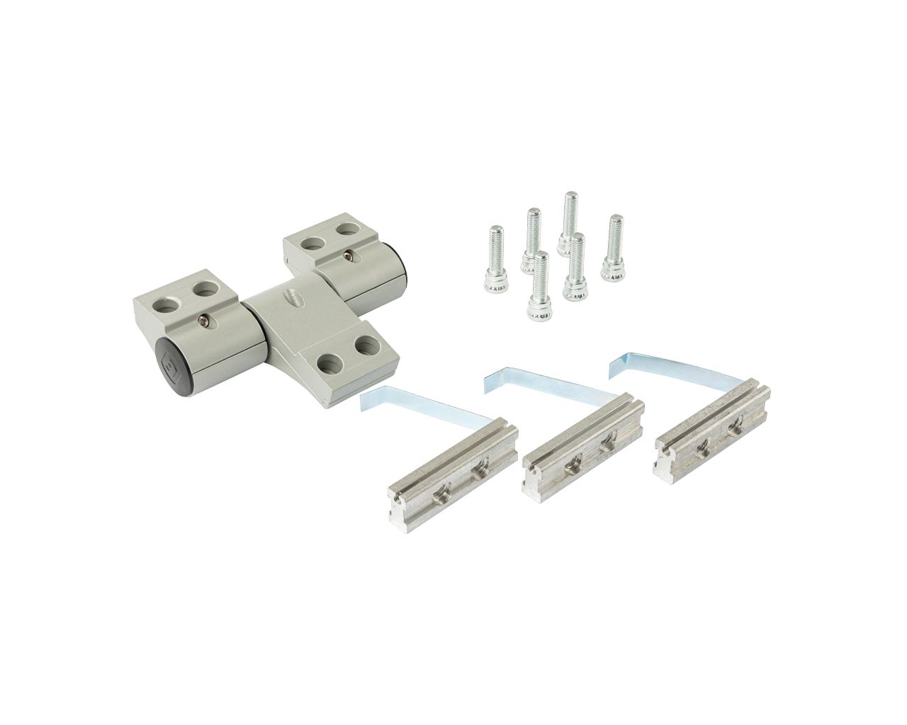 Петля двер. подшип. ELEMENTIS new, 3-х секционная, м/о 67, креп. на хол. профиль, серебр. RAL9006. Рис. 2 Петля двер. подшип. ELEMENTIS new, 3-х секционная, м/о 67, креп. на хол. профиль, серебр. RAL9006. Рис. 2