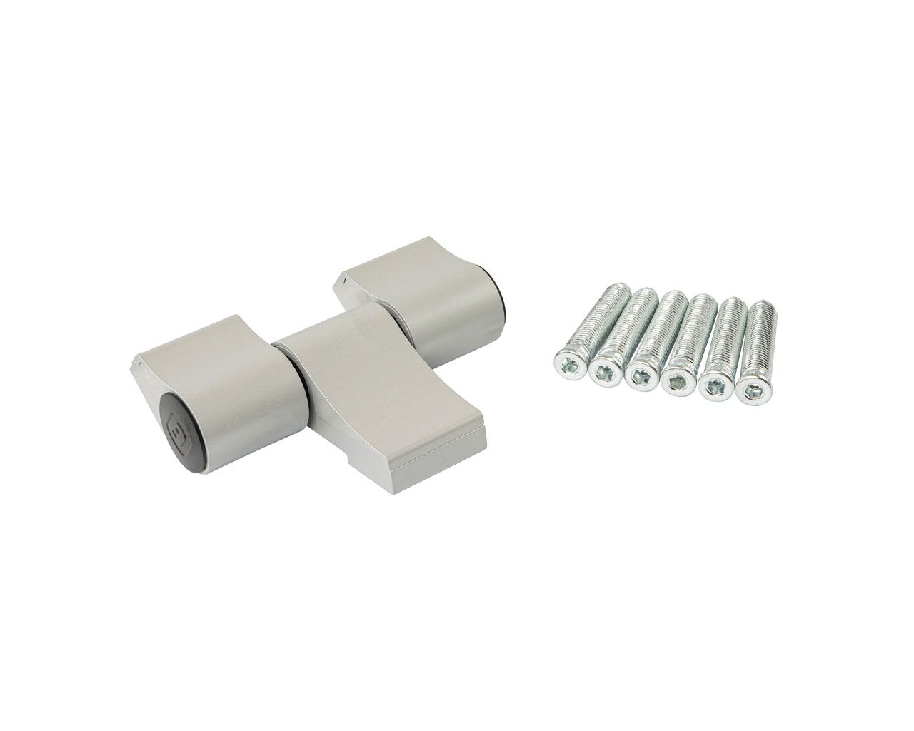 Петля двер.подшип. ELEMENTIS new, 3-х секционная, м/о 67, креп. на тепл. профиль, серебр. RAL9006. Рис. 1