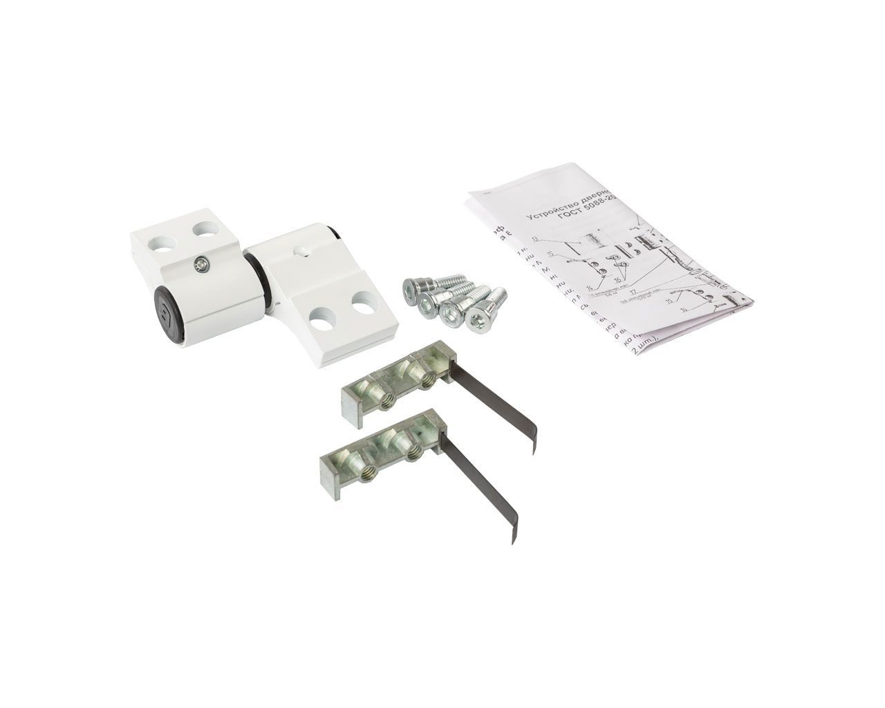 Петля двер.втул. 2-х секц. NEW, м/о 62, крепл. на хол. профиль,  белый RAL9016. Рис. 2