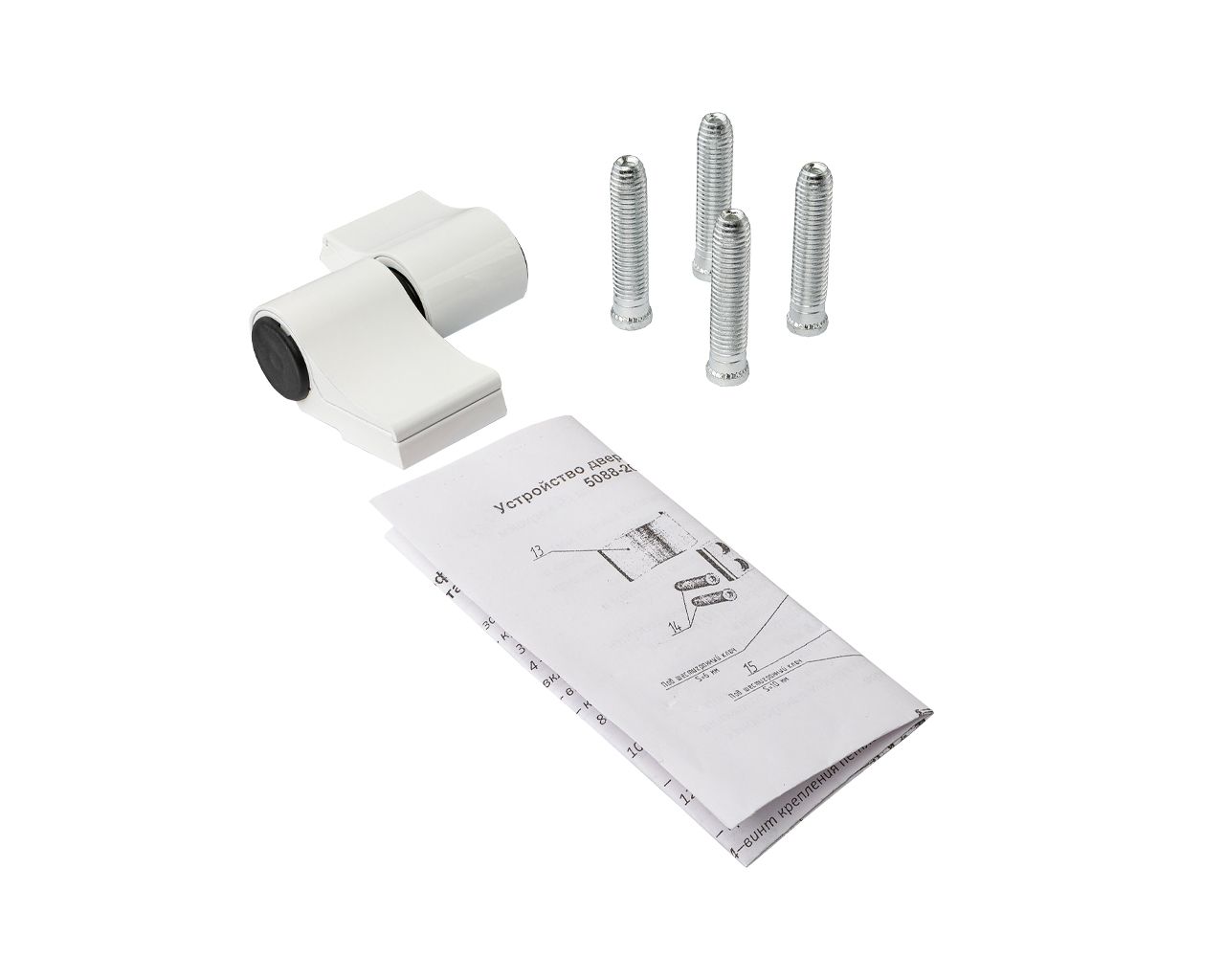 Петля двер.втул. 2-х секц. NEW, м/о 62, крепл. на тепл. профиль, белый RAL9016. Рис. 1