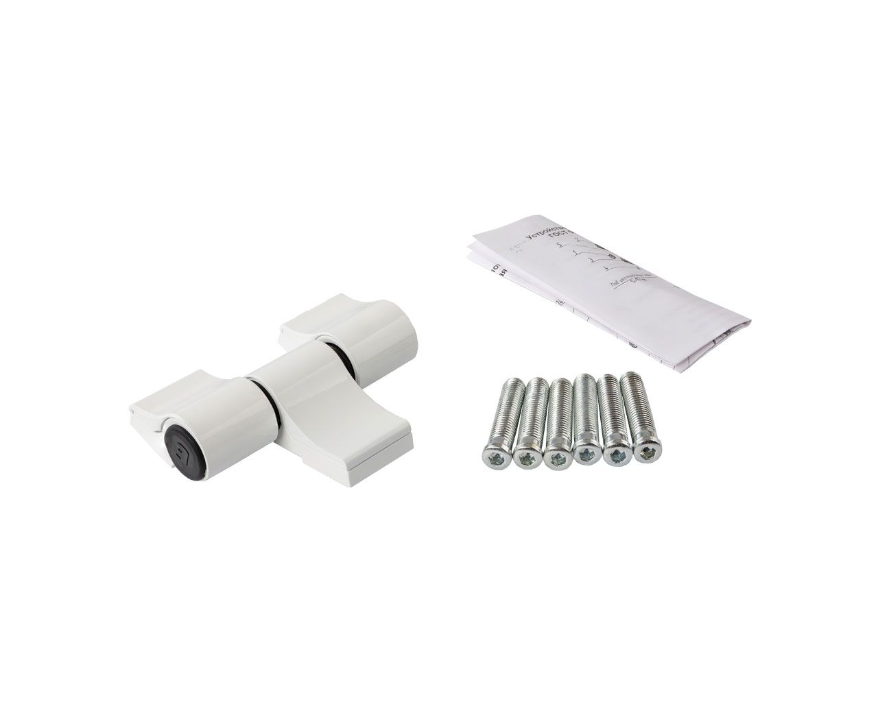 Петля двер.втул. 3-х секц. NEW, м/о 62, крепл. на тепл. профиль, белый RAL9016. Рис. 1