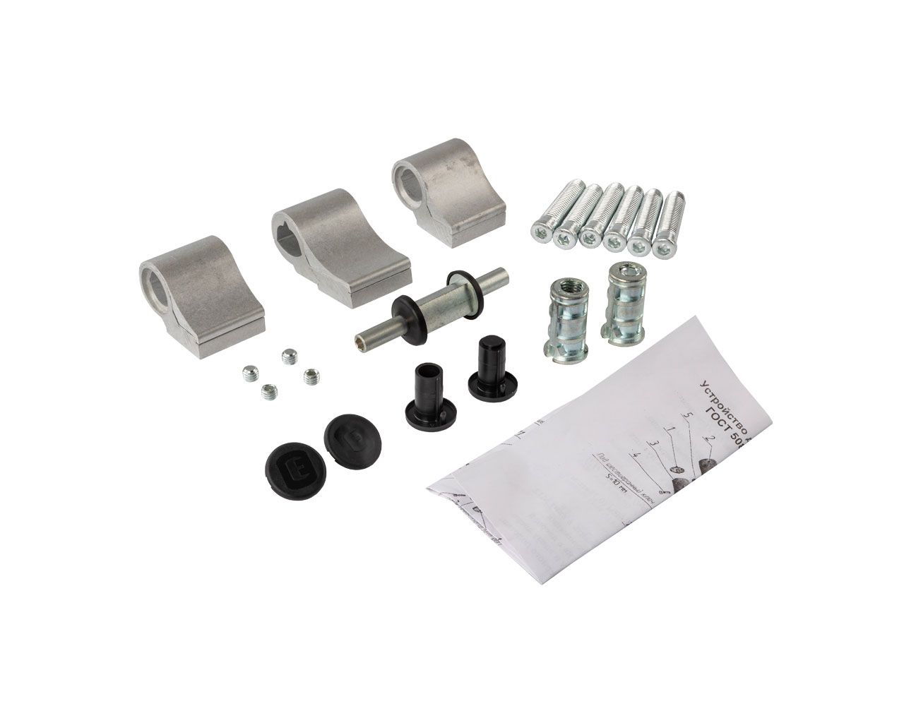 Петля двер.втул. 3-х секц. NEW, м/о 62, крепл. на тепл. профиль, неокрашенная. Рис. 1