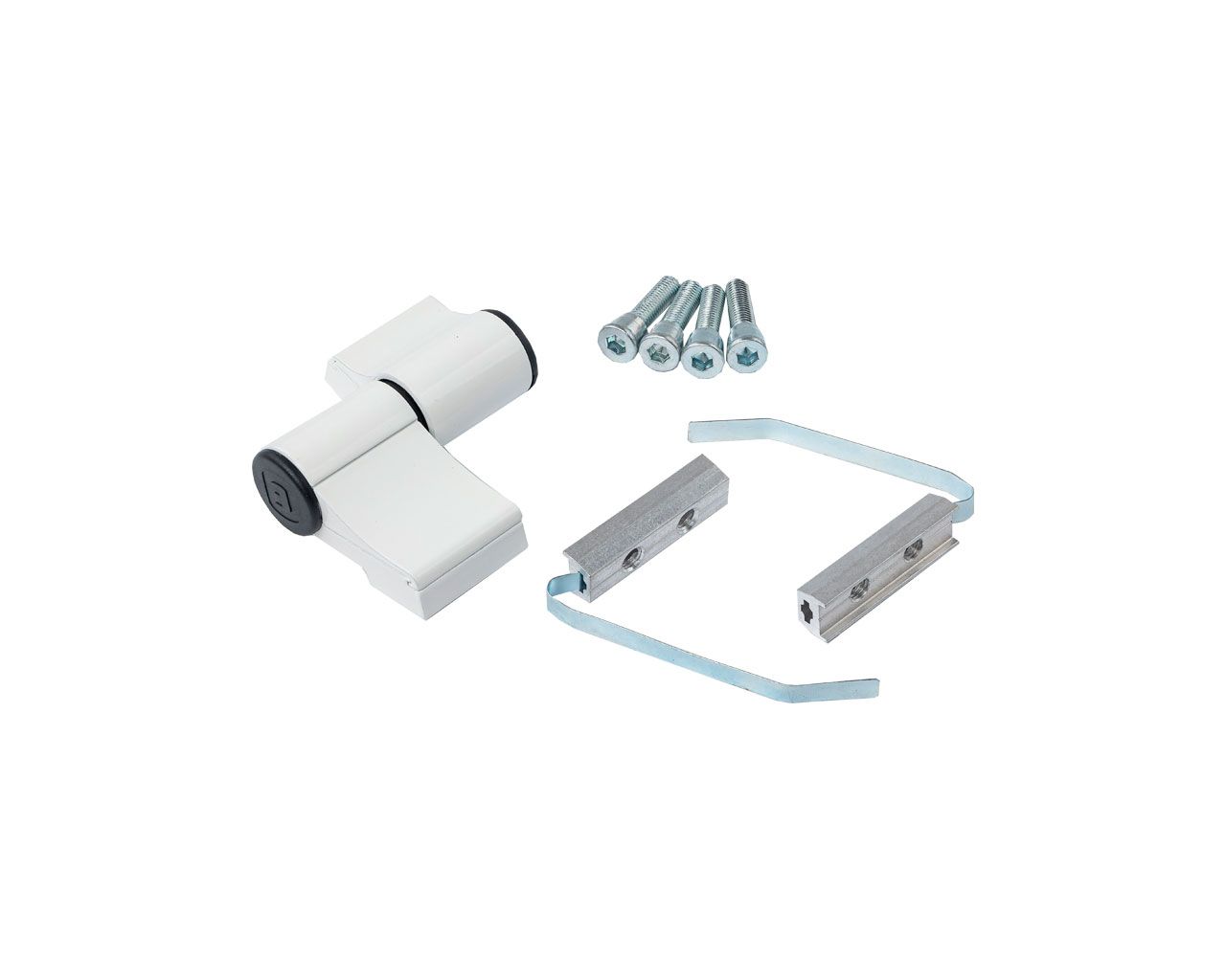 Петля двер. втулочн. ELEMENTIS, 2-х секционная, м/о 63, креп. на хол. профиль, белая RAL9016. Рис. 1 Петля двер. втулочн. ELEMENTIS, 2-х секционная, м/о 63, креп. на хол. профиль, белая RAL9016. Рис. 1