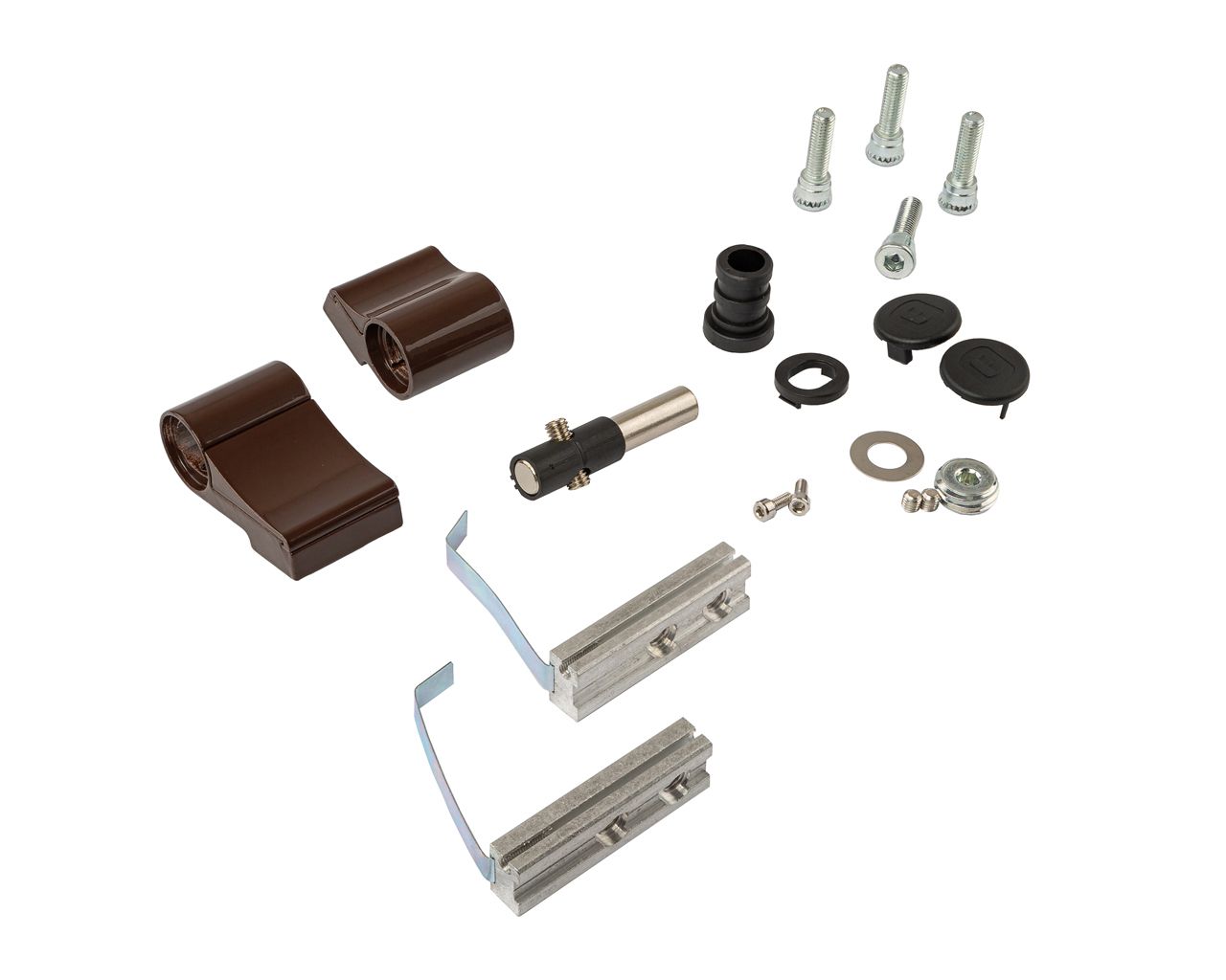 Петля двер. втулочн. ELEMENTIS, 2-х секционная, м/о 63, креп. на хол. профиль, корич. RAL8017. Рис. 1 Петля двер. втулочн. ELEMENTIS, 2-х секционная, м/о 63, креп. на хол. профиль, корич. RAL8017. Рис. 1