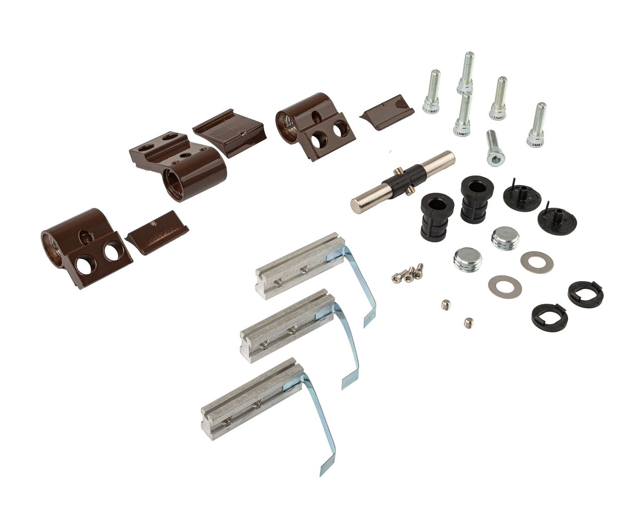 Петля двер. втулочн. ELEMENTIS, 3-х секционная, м/о 63, креп. на хол. профиль, корич. RAL8017. Рис. 3 Петля двер. втулочн. ELEMENTIS, 3-х секционная, м/о 63, креп. на хол. профиль, корич. RAL8017. Рис. 3