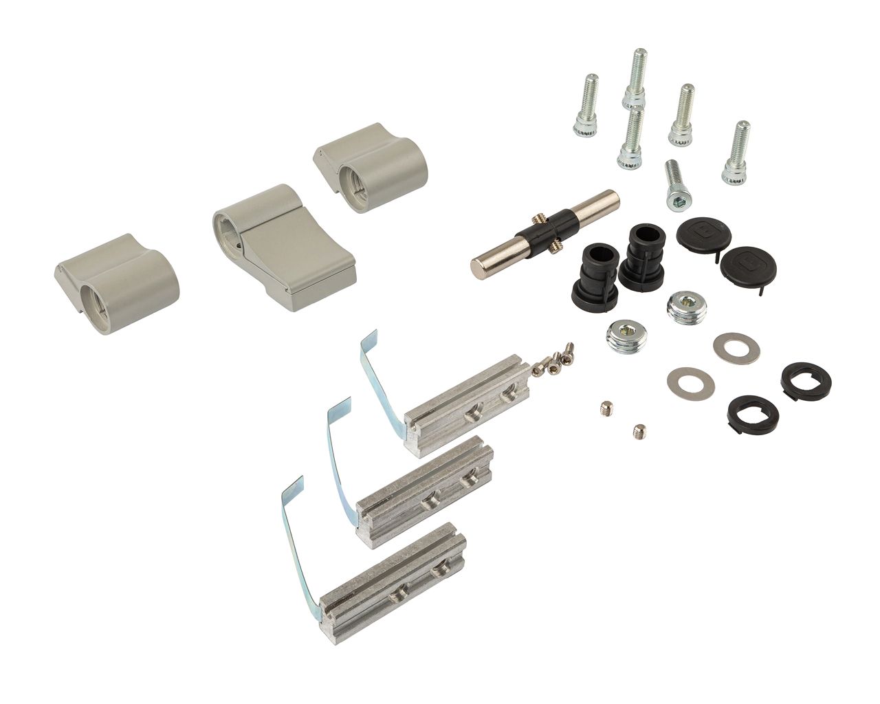 Петля двер. втулочн. ELEMENTIS, 3-х секционная, м/о 63, креп. на хол. профиль, серебр. RAL9006. Рис. 1 Петля двер. втулочн. ELEMENTIS, 3-х секционная, м/о 63, креп. на хол. профиль, серебр. RAL9006. Рис. 1