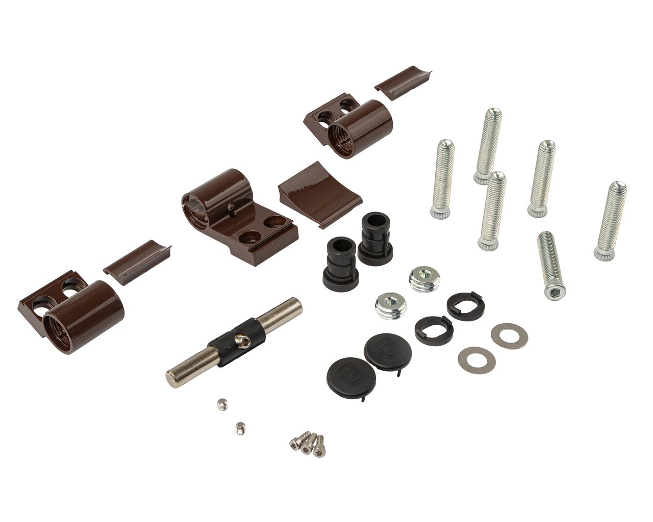 Петля двер. втулочн. ELEMENTIS, 3-х секционная, м/о 63, креп. на тепл. профиль, корич. RAL8017. Рис. 1 Петля двер. втулочн. ELEMENTIS, 3-х секционная, м/о 63, креп. на тепл. профиль, корич. RAL8017. Рис. 1