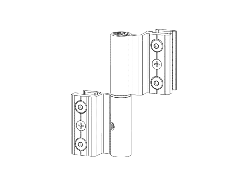 Петля дверная для профиля Alumark S40, двухчастная, бел. RAL9016. Рис. 3