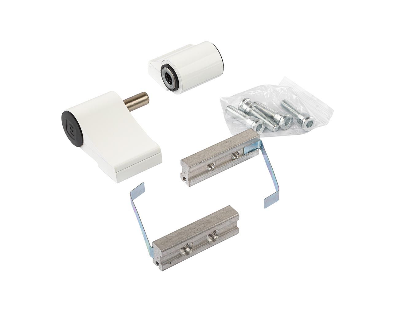 Петля двер. подшип. ELEMENTIS new, 2-х секционная, м/о 67, креп. на хол. профиль, белая RAL9016. Рис. 1