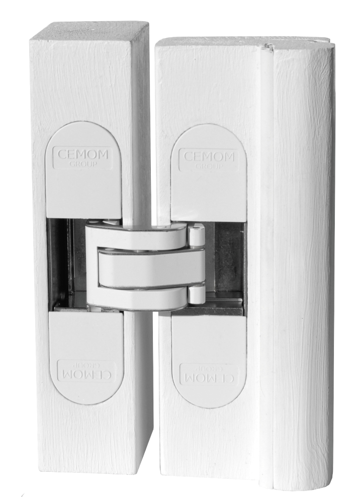 Петля дверная скрытая универсальная, 3D, 111,5x29 мм, 80 кг, белый мат., с 4 пласт. колпачками. Рис. 3