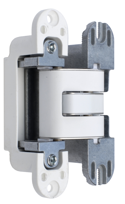 Петля дверная скрытая универсальная, 3D, 120x27 мм, 60 кг, белый мат., с 4 пласт. колпачками. Рис. 2 Петля дверная скрытая универсальная, 3D, 120x27 мм, 60 кг, белый мат., с 4 пласт. колпачками. Рис. 2