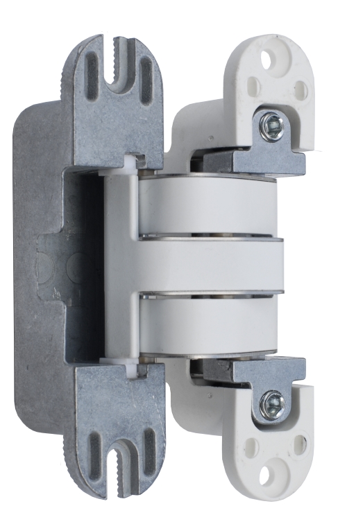 Петля дверная скрытая универсальная, 3D, 120x27 мм, 60 кг, белый мат., с 4 пласт. колпачками. Рис. 3