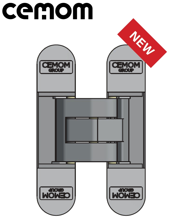 Петля дверная скрытая универсальная, 3D, 120x27 мм, 60 кг, цамак, хром мат., с 4 мет. колпачками. Рис. 2