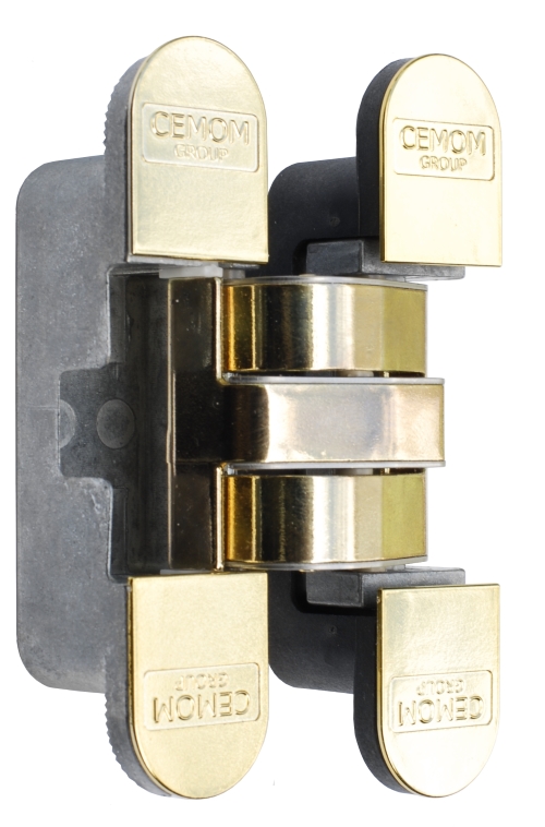 Петля дверная скрытая универсальная, 3D, 120x27 мм, 60 кг, латунь, с 4 пласт. колпачками. Рис. 1 Петля дверная скрытая универсальная, 3D, 120x27 мм, 60 кг, латунь, с 4 пласт. колпачками. Рис. 1