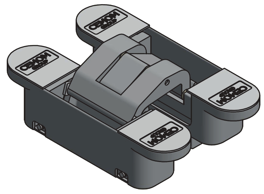 Петля дверная скрытая универсальная, 3D, 120x27 мм, 80 кг, цамак, хром мат., с 4 пласт. колпачками. Рис. 3