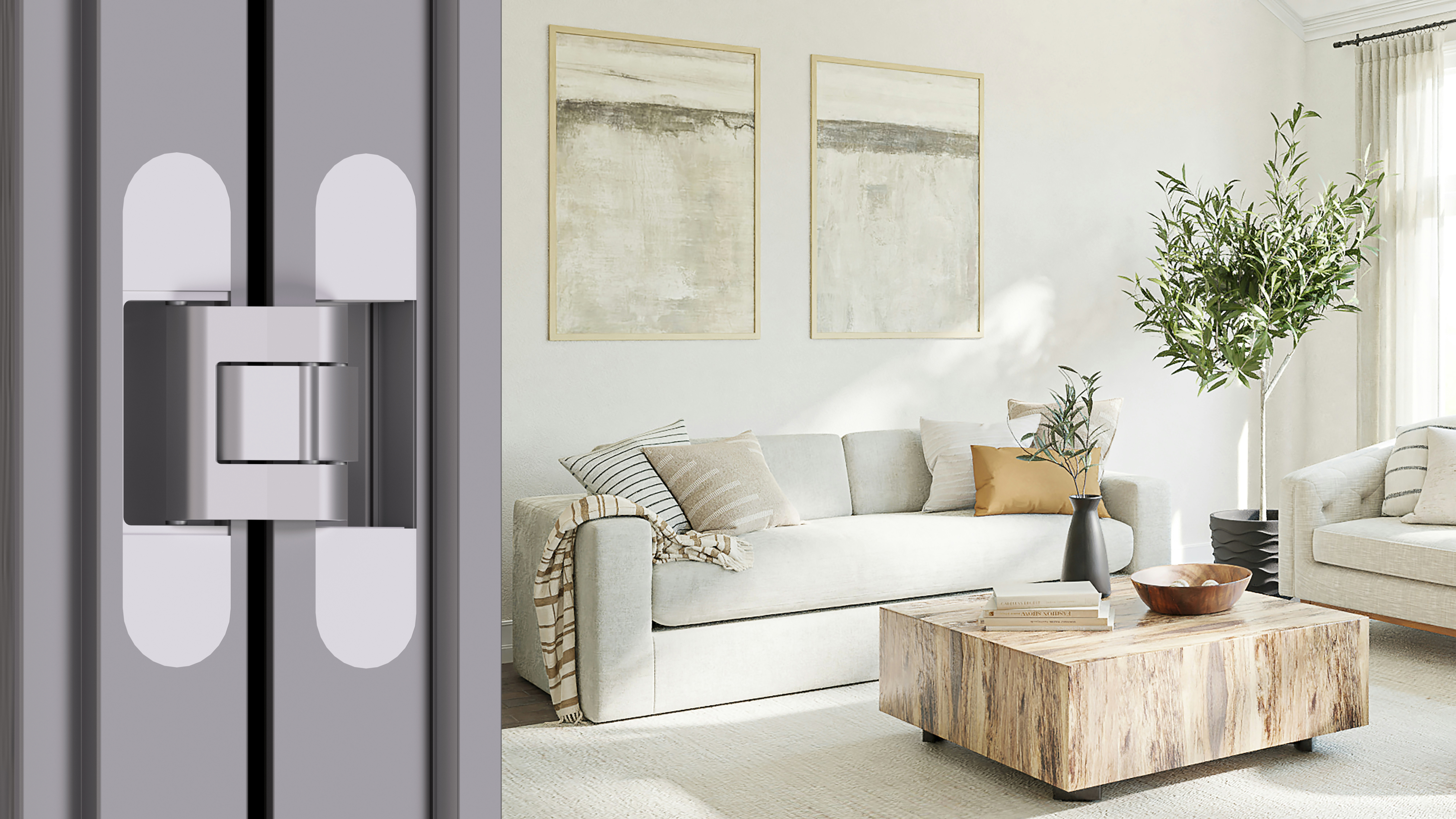 Петля дверная скрытая универсальная, 3D, 130x28/30 мм, 60 кг, цамак, хром мат., с 4 мет. колпачками. Рис. 2