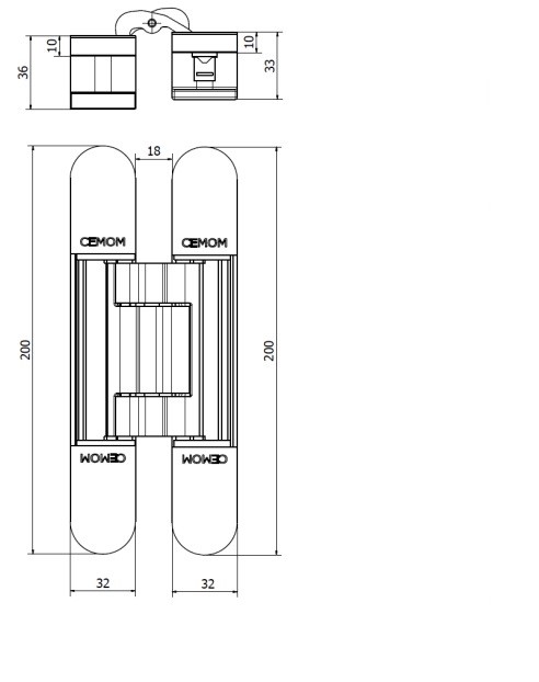 Петля дверная скрытая универсальная, 3D, 200х32 мм, 150 кг, черный, с 4 металл. колпачками. Рис. 2 Петля дверная скрытая универсальная, 3D, 200х32 мм, 150 кг, черный, с 4 металл. колпачками. Рис. 2