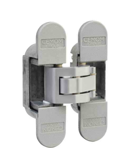 Петля дверная скрытая универсальная, 3D, 95x23 мм, 60 кг, цама, хром сатин., с 4 пласт. колпачками. Рис. 1