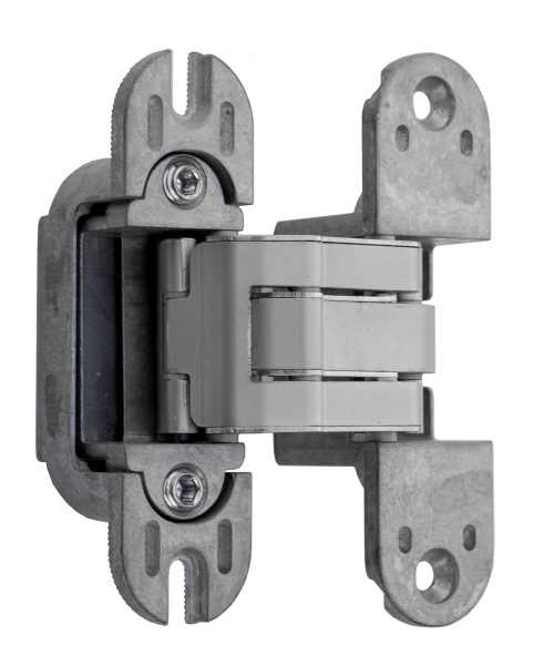 Петля дверная скрытая универсальная со смещением плоскостей, 3D, 111.5x29 мм, 50 кг, цамак хром сатин., с 4 пласт. колпачками. Рис. 3