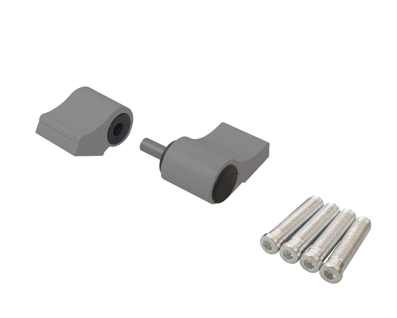 Петля дверная втулочная 2-х секционная, м/о 62, крепление на тепл. профиль, серебр. RAL9006. Рис. 1